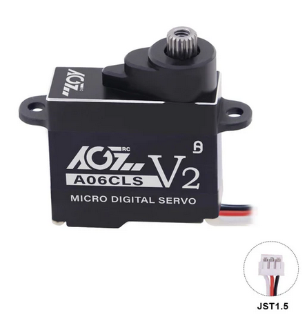 AGFRC - A06CLS V2 SERVO (20T Spline, JST 1.5 Plug) - Black