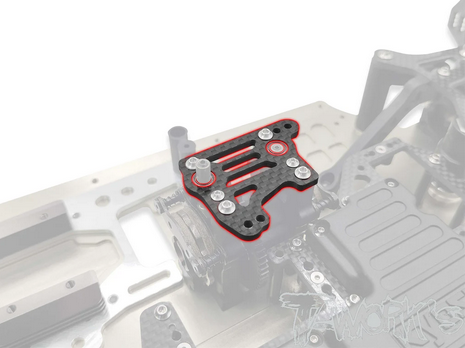 T-Work´s - TO-267-MP11 Graphite Center Gearbox Plate With Bearing ( For Kyosho MP11 )