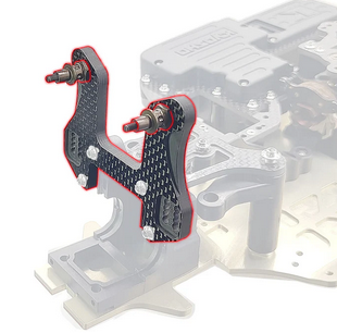 T-Work´s - TO-247-MP11-F Graphite Front Shock Tower 5mm With short Standoffs ( For Kyosho MP11 )