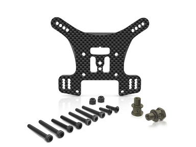 T-Work´s - TO-247-MP11-R Graphite Rear Shock Tower 4mm With short Standoffs ( For Kyosho MP11 ) (Copia)