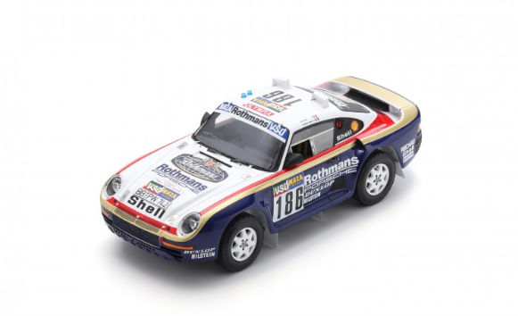 Spark - Porsche 959 No.186 Winner Paris Dakar Rally 1986 R. Metge - D. Lemoine, escala 1:18