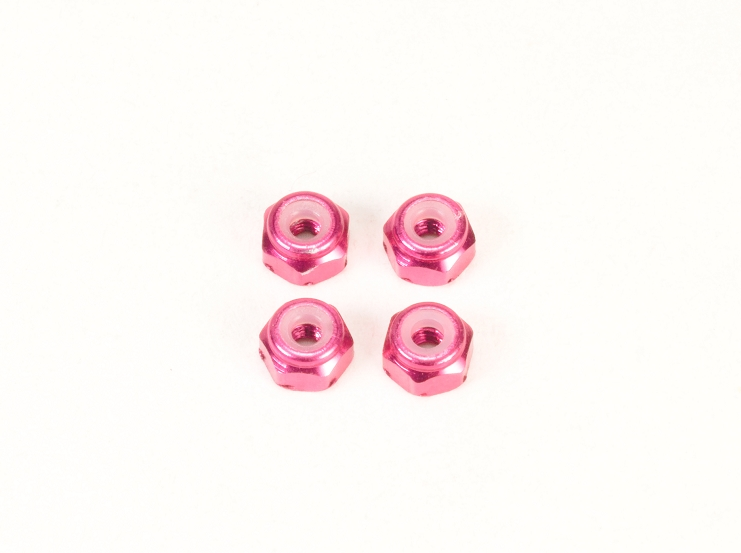 PN Racing - Alm. 2mm Wheel Lock Nut - Pink
