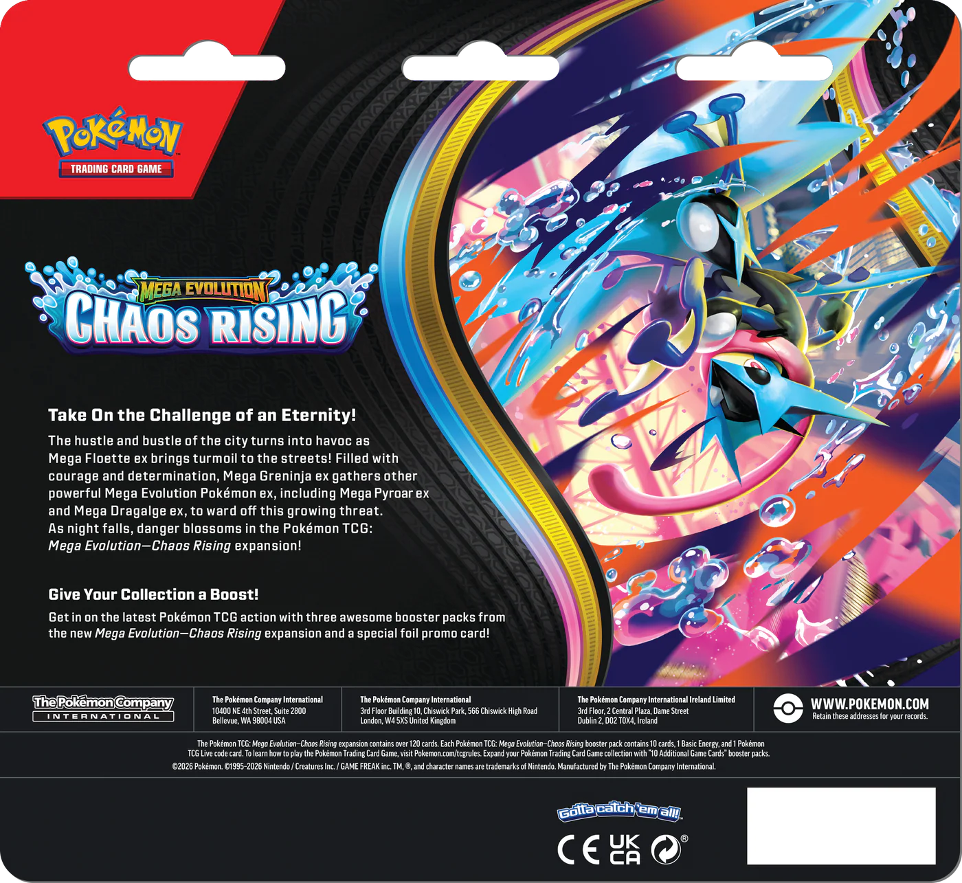Pokemon TCG: Mega Evolution Chaos Rising - 3-Pack Blister (Ingles)