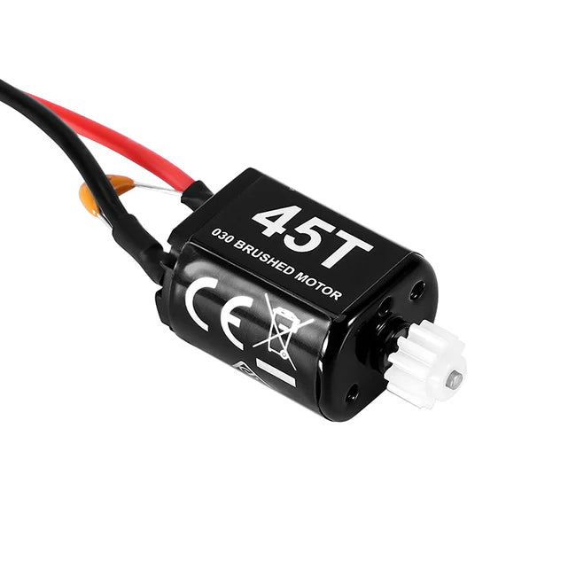 INJORA - 030 Brushed Motor with Mount for Losi Micro-B Micro-T (45T) - Motor with Plastic Pinion