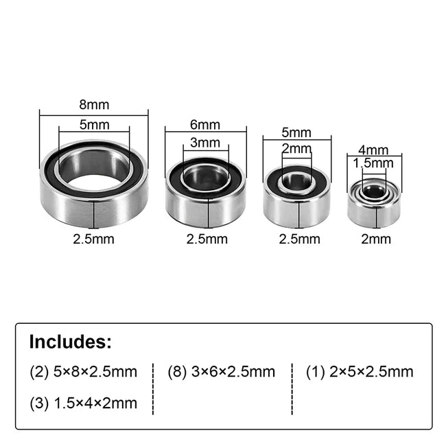 INJORA - Bearing Kit for Losi Micro-B Micro-T (14)