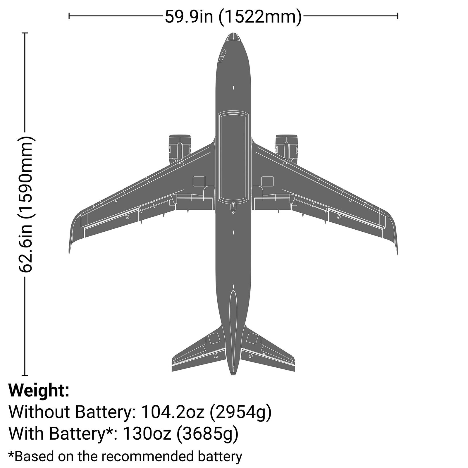 E-flite - Airbus A320neo Twin 64mm EDF BNF Basic with AS3X+ and SAFE Select