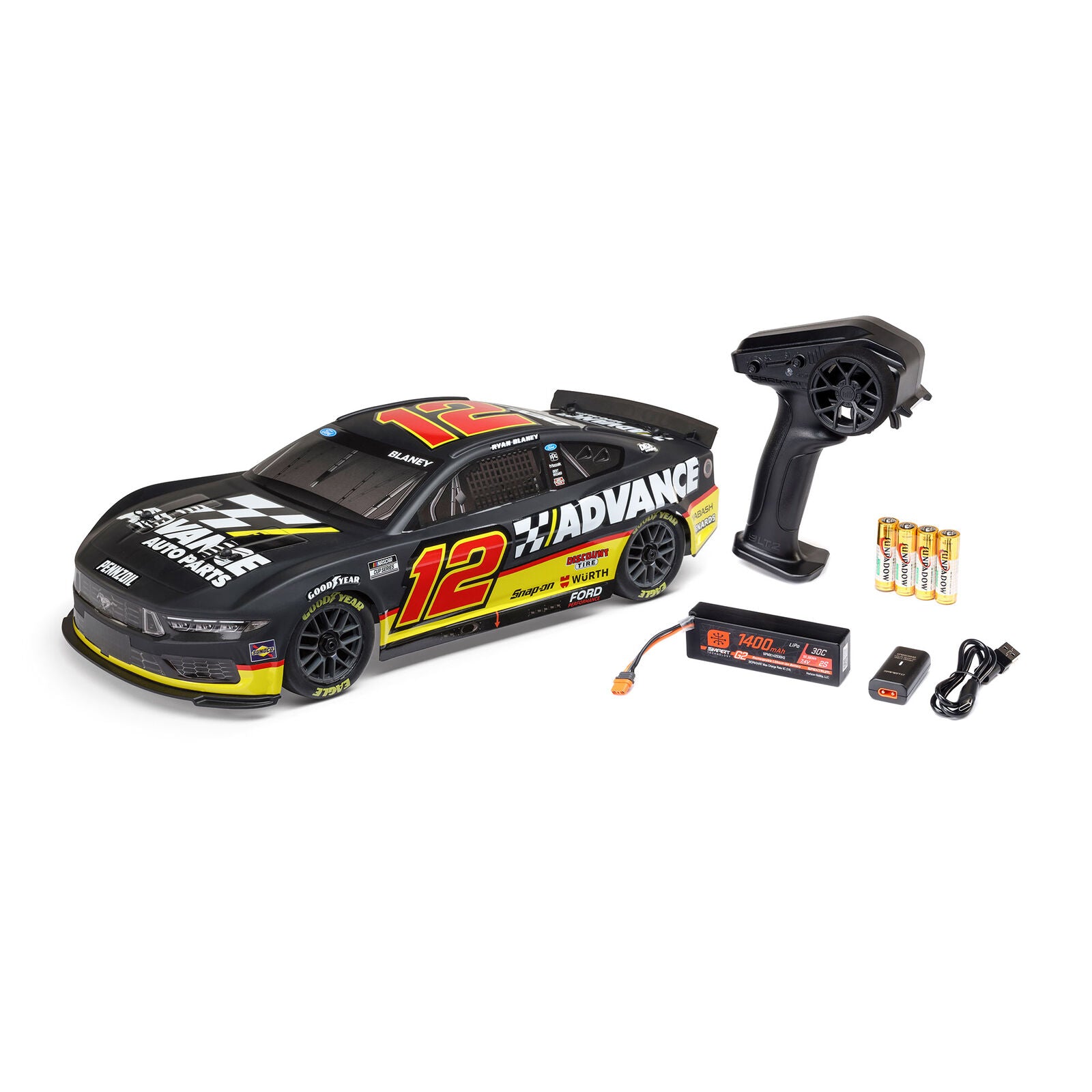 Team Losi - 1/12 Losi NASCAR 2025 Ryan Blaney No. 12 Advance Auto (Battery & Charger Included)