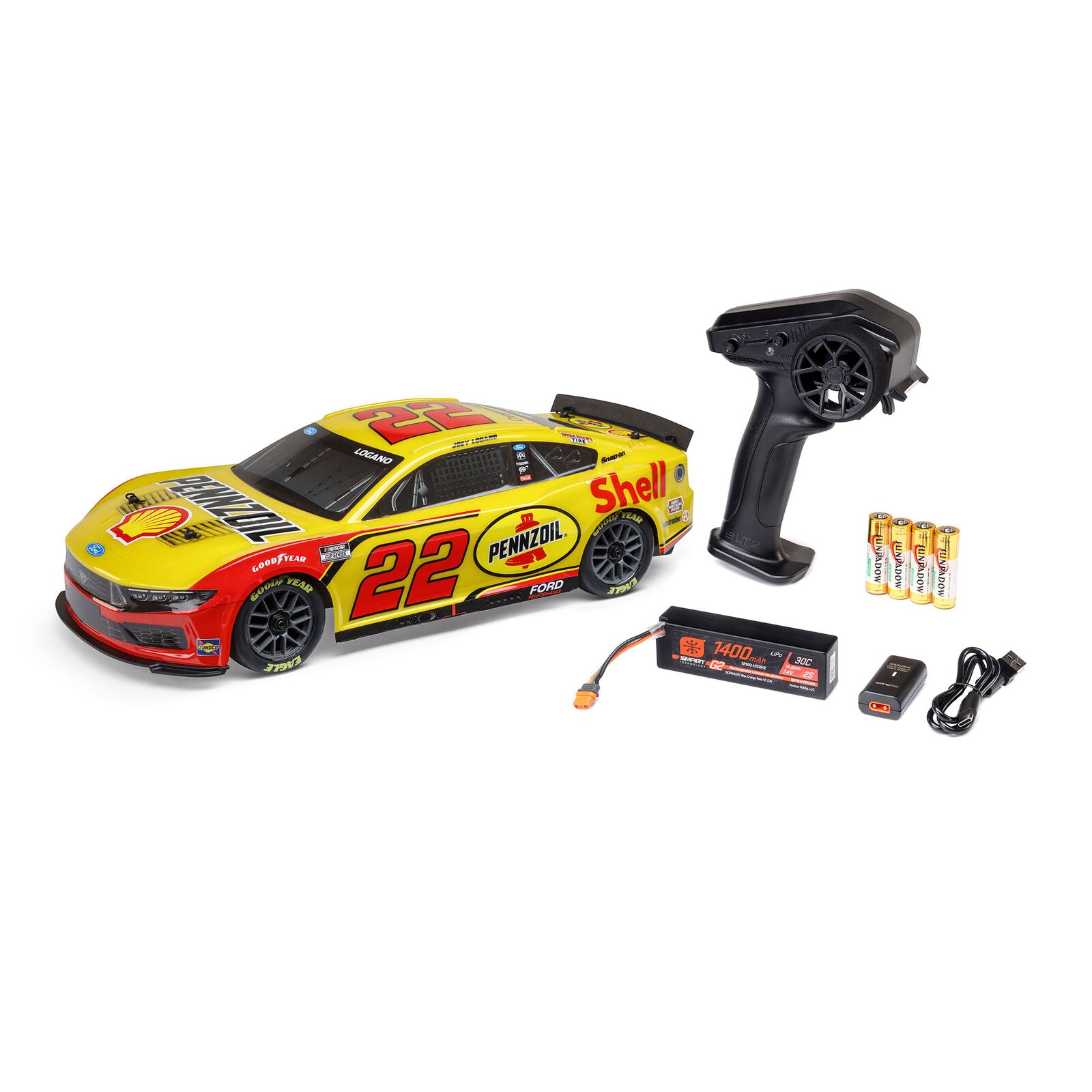 Team Losi - 1/12 Losi NASCAR 2025 Joey Logano No. 22 Shell (Battery & Charger Included)