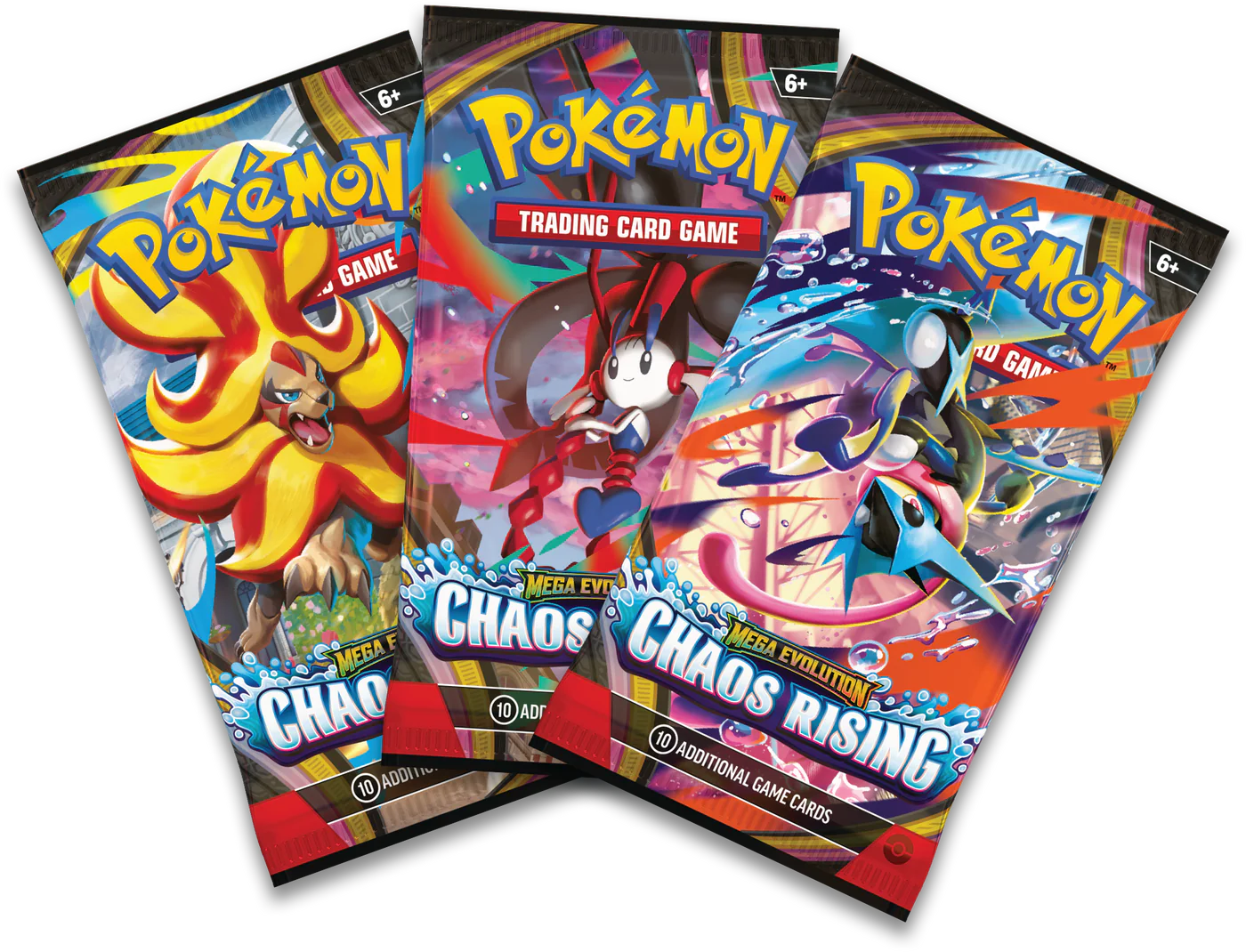 Pokemon TCG: Mega Evolution Chaos Rising - 3-Pack Blister (Ingles)