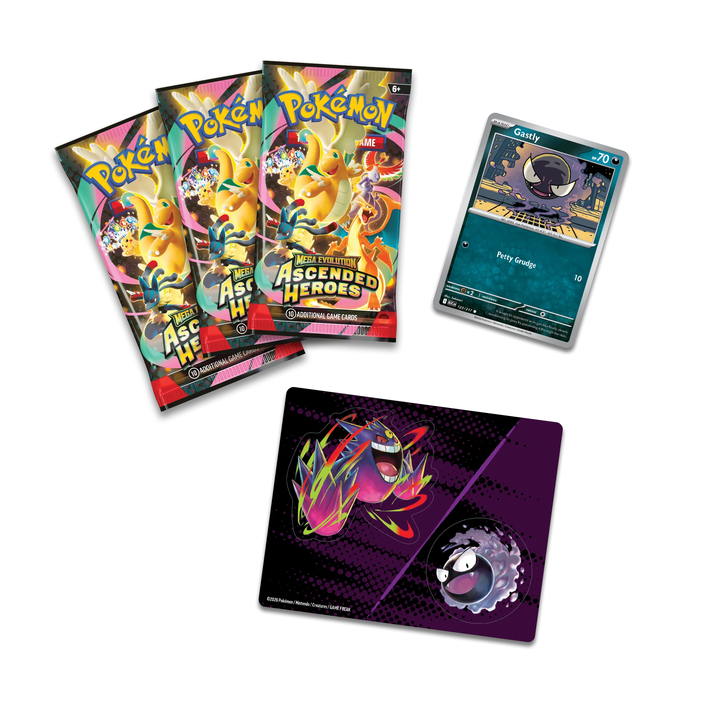 Pokemon TCG: Mega Evolution Ascended Heroes - Tech Sticker Collection (Gastly) (Ingles)