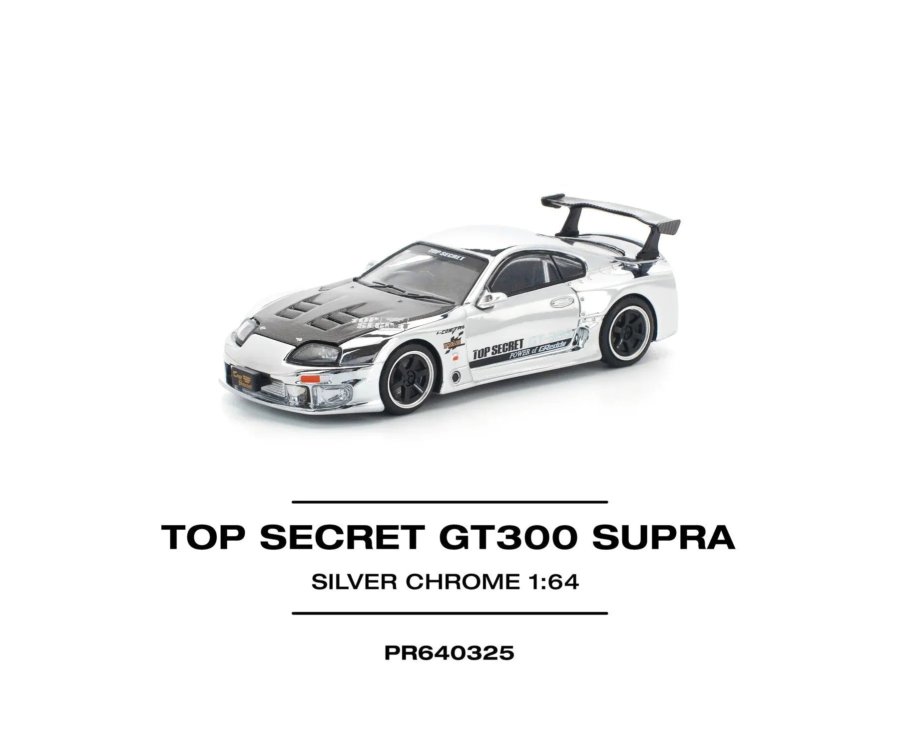 POP RACE - 1:64 TOP SECRET GT300 SUPRA – SILVER CHROME