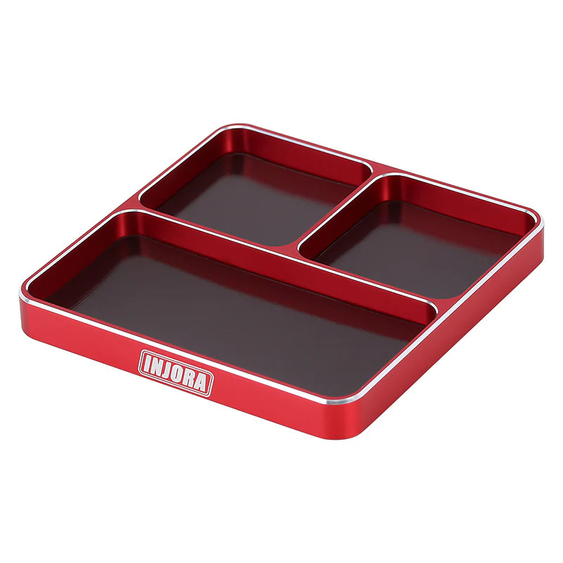 INJORA - 98*98*11mm CNC Aluminum Magnetic Screw Tray (RED)