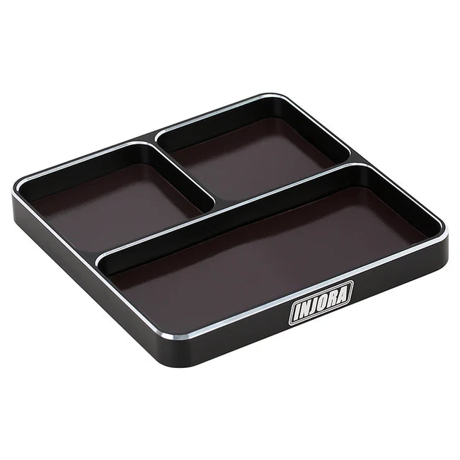 INJORA - 98*98*11mm CNC Aluminum Magnetic Screw Tray (BLACK)