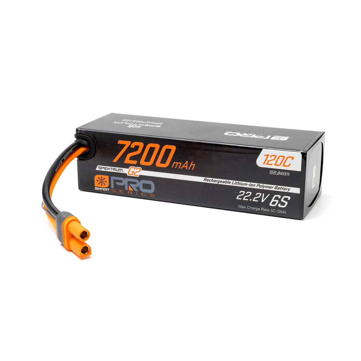 Spektrum RC - 22.2V 7200mAh 6S 120C Smart G2 LiPo: IC5