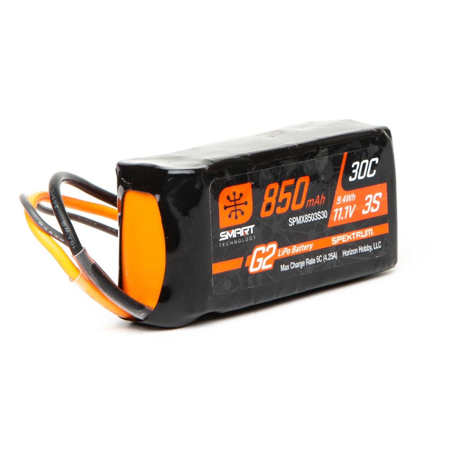Spektrum RC - 11.1V 850mAh 3S 30C Smart G2 LiPo Battery: IC2