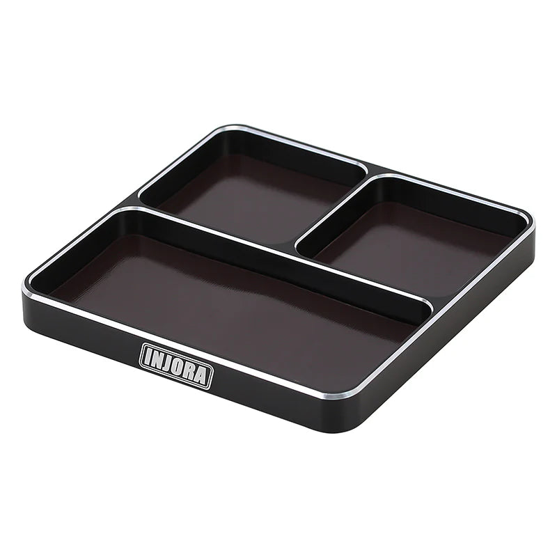 INJORA - 98*98*11mm CNC Aluminum Magnetic Screw Tray (BLACK)