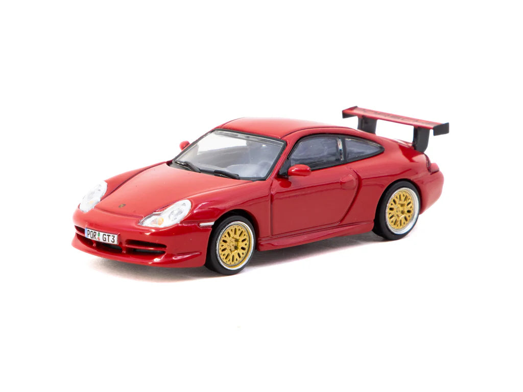 IXO x Tarmac Works- Porsche 911 GT3 (Tipo 996) en rojo, escala 1:64,  Exclusivas de MiJo