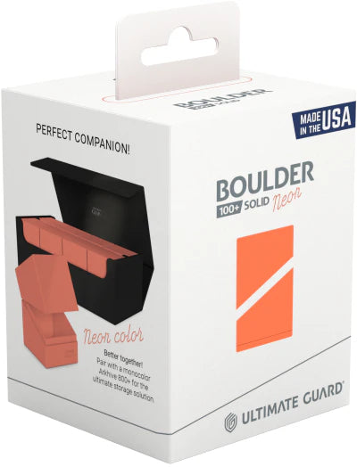 Ultimate Guard - Deck Case: Boulder 100+ Standard Size - Neon Orange