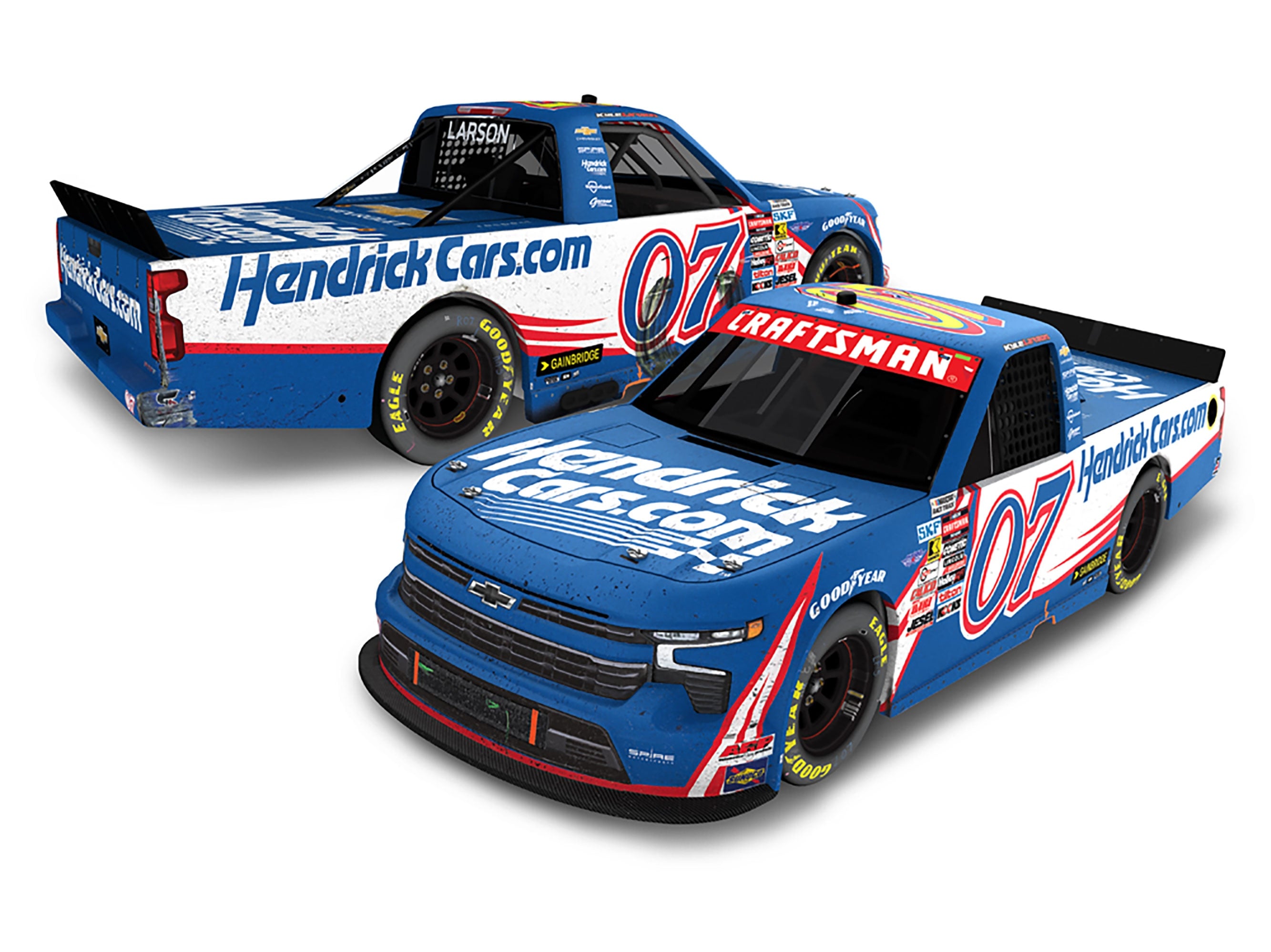 Lionel Racing - Kyle Larson #07 HendrickCars.com Homestead-Miami Win 2025 Silverado, escala 1:64