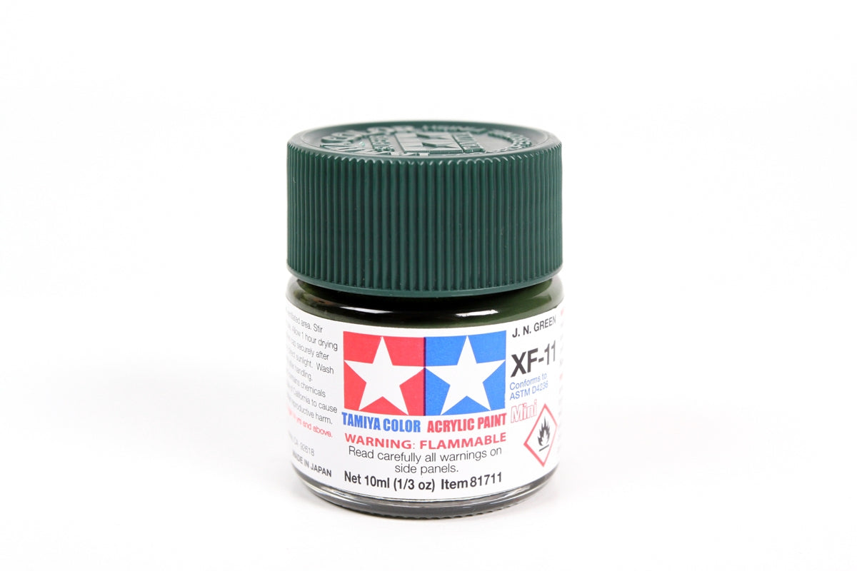 Tamiya - Acrylic Mini XF-11 J.N. Green Paint, 10ml Bottle