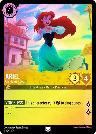 Tarjeta Ariel - On Human Legs,Set 1, Número de Tarjeta 1 , Color Amber, Rarity Uncommon