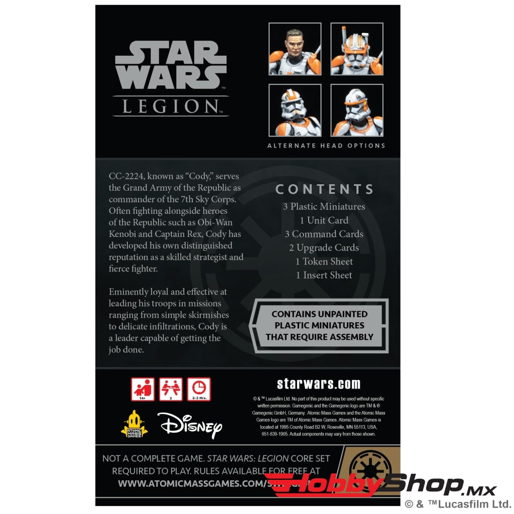 Asmodee - Star Wars: Legion Clone Commander Cody Expansion En Existencia