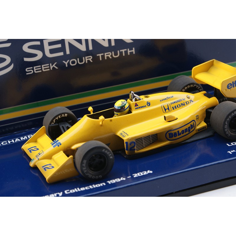 Minichamps - Ayrton Senna Lotus 99T Dirty versión #12 ganador Mónaco GP F1 1987, escala 1:43