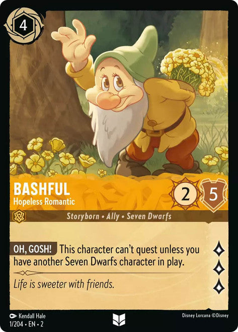 Carta Bashful - Hopeless Romantic,Set Rise of the Floodborn , Número de Tarjeta 1 , Color Amber, Rarity Uncommon