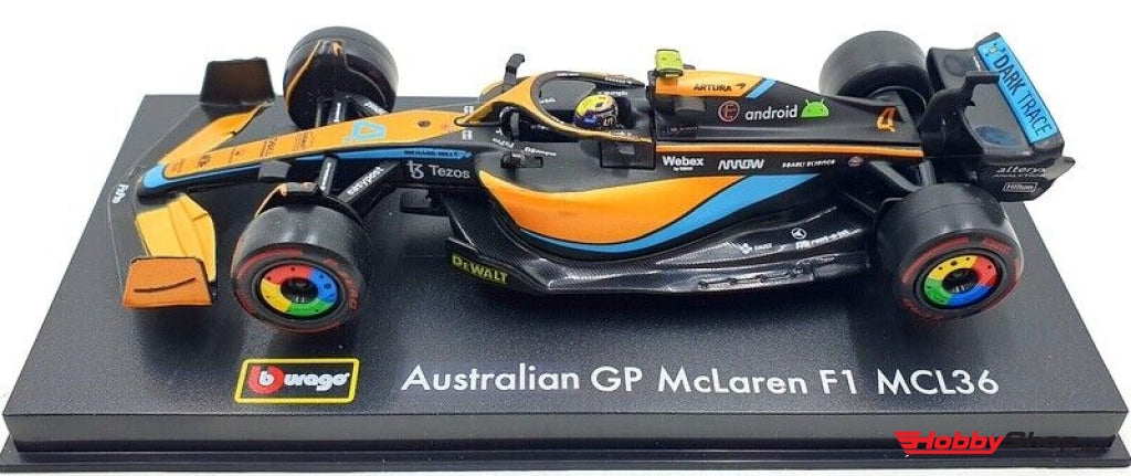 Bburago - Mclaren Racing Mcl36 #4 Australia Gp 2022 Lando Norris Escala 1:43 En Existencia