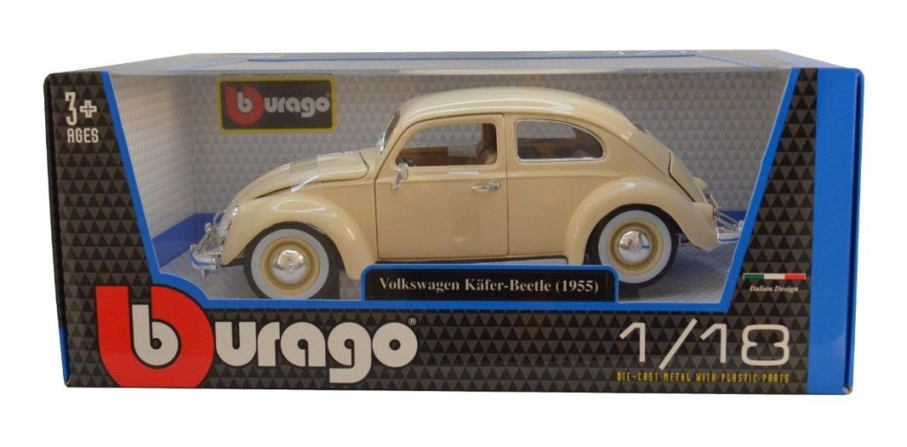 Bburago - Volkswagen Vw Käfer Beetle Cream 1955 Escala 1:18 En Existencia