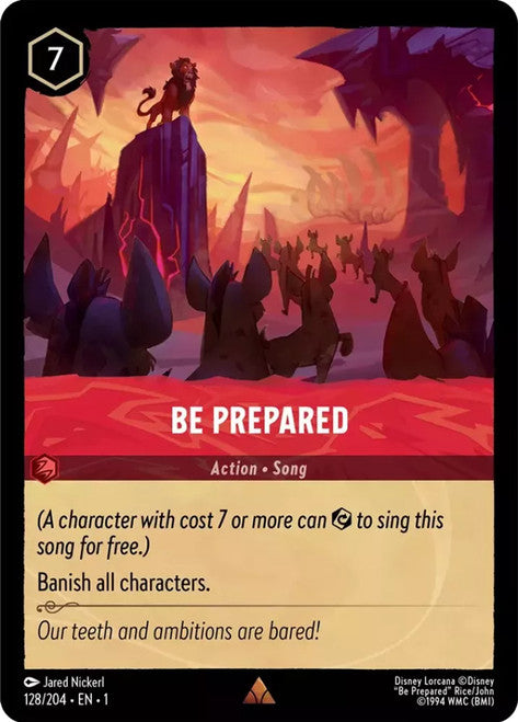Carta Be Prepared,Set The First Chapter, Número de Tarjeta 128 , Color Ruby, Rarity Rare