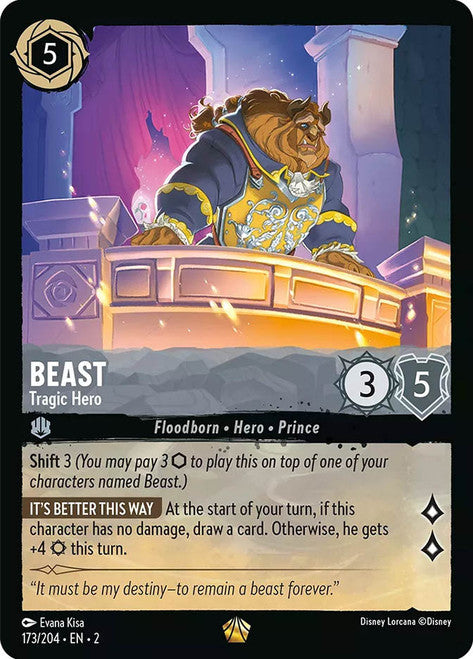 Carta Beast - Tragic Hero,Set Rise of the Floodborn , Número de Tarjeta 173 , Color Steel, Rarity Legendary