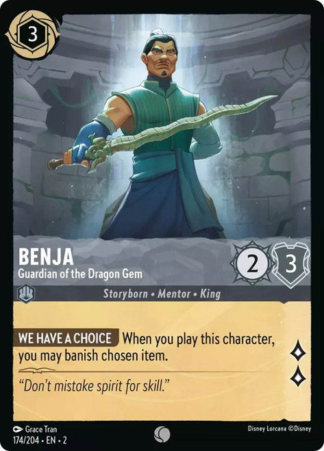 Carta Benja - Guardian of the Dragon Gem,Set Rise of the Floodborn , Número de Tarjeta 174 , Color Steel, Rarity Common