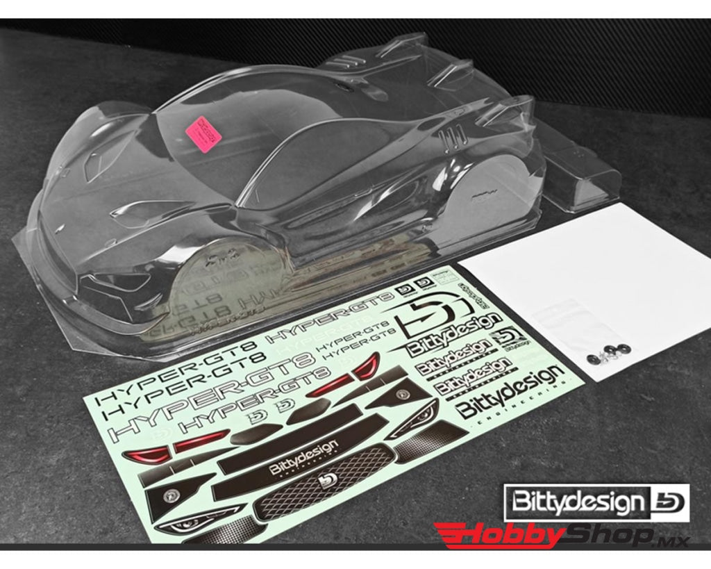 Bittydesign - Hyper Gt8 1/8 On-Road Gt Body (Clear) (325Mm Wheelbase) Carrocería Transparente En