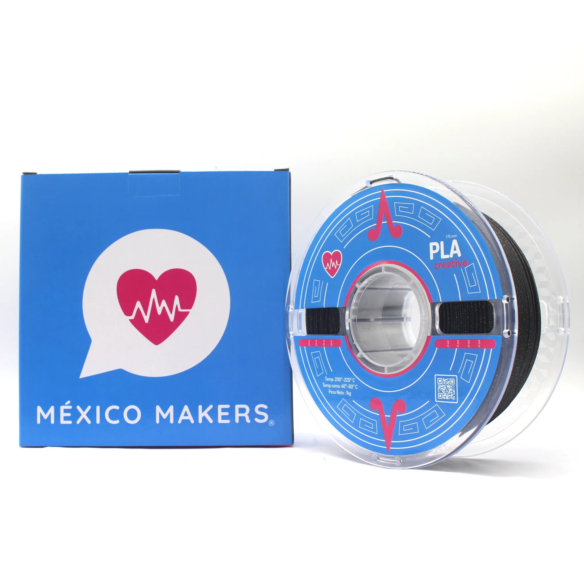 México Makers - Filamento PLA Creative Glitter Negro Obsidiana Dorada para Impresora 3D