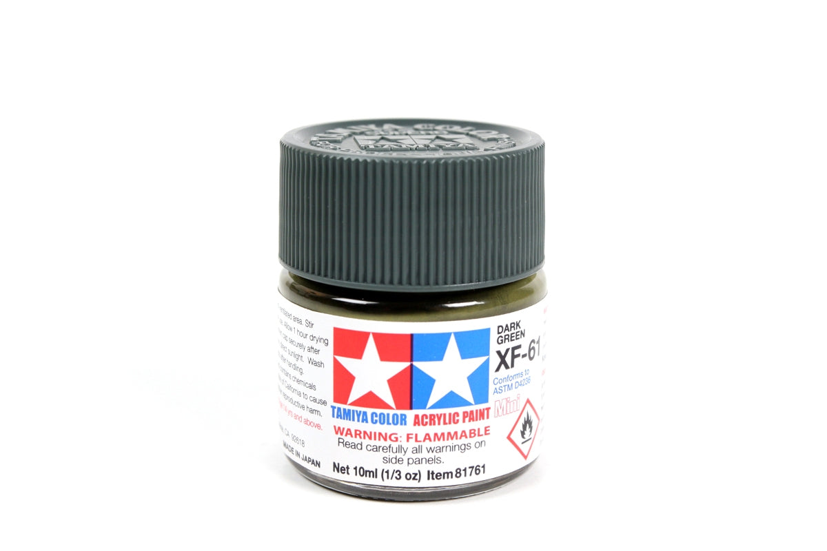 Tamiya - Acrylic Mini XF-61 Dark Green Paint, 10ml Bottle