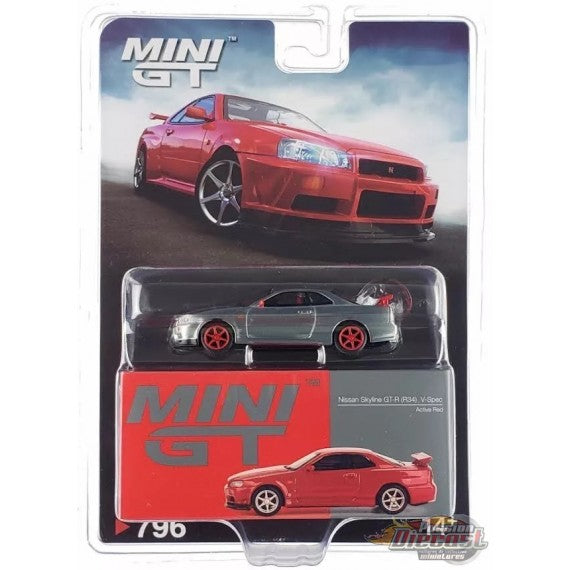 Mini GT - Nissan Skyline GT-R (R34) V-Spec Active Red 1/64 (Chase)