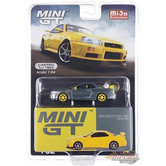 Mini GT - Nissan Skyline GT-R (R34) V-Spec Lightning Yellow 1/64 (Chase)