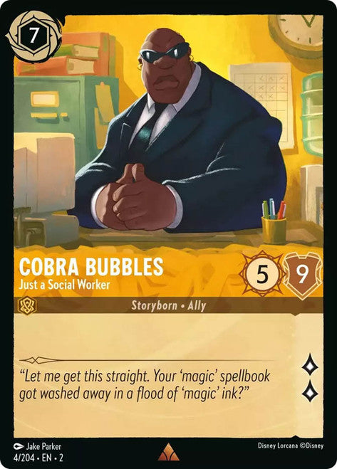 Carta Cobra Bubbles - Just a Social Worker,Set Rise of the Floodborn , Número de Tarjeta 4 , Color Amber, Rarity Rare