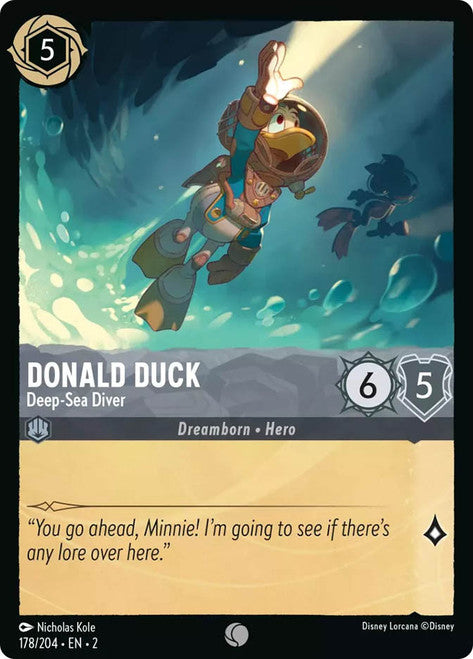 Carta Donald Duck - Deep-Sea Diver,Set Rise of the Floodborn , Número de Tarjeta 178 , Color Steel, Rarity Common