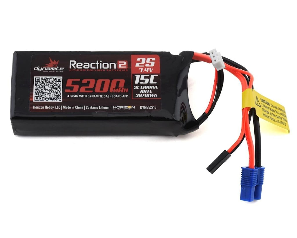 Dynamite - 2S 15C Lipo Battery W/ec3 & Jr Connector (7.4V/5200Mah) En Existencia