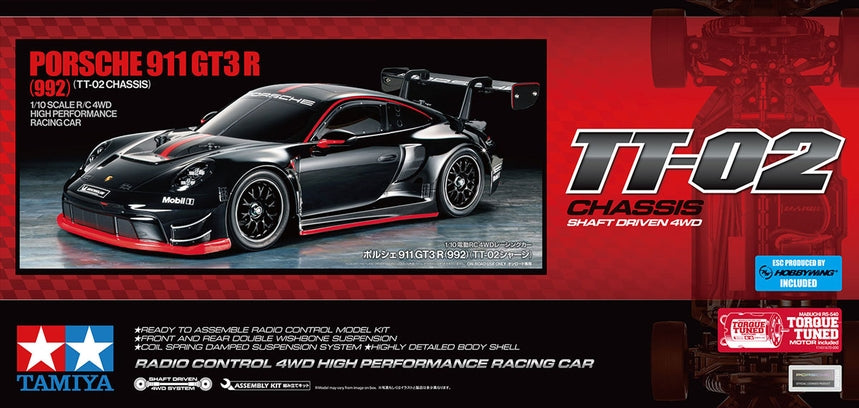 Tamiya - TT-02 Porsche 911 GT3 R 1/10 4WD Electric Touring Car Kit