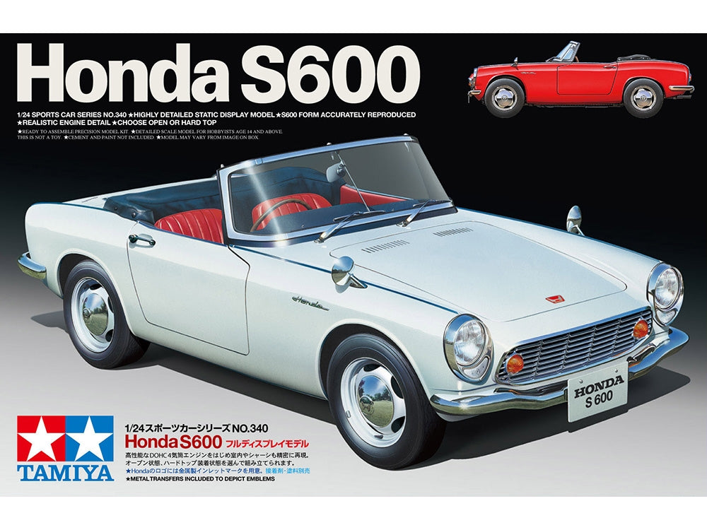 Tamiya - 1/24 Honda S600 Plastic Model Sports Car