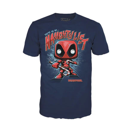 FUNKO POP & Tee: Marvel - Playera Grande con Deadpool Navidad