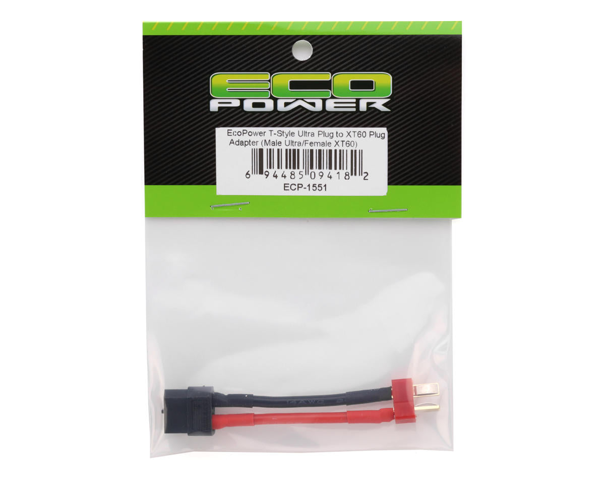 EcoPower - XT60 to T-Style Adapter (Female XT60/Male T-Style)