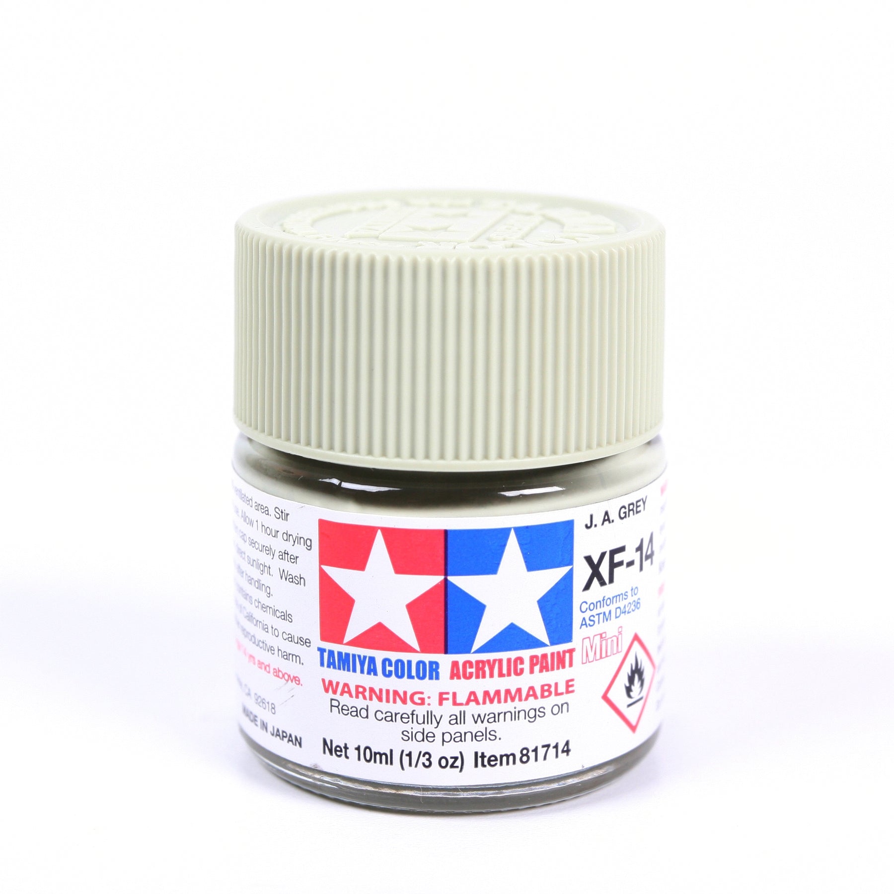 Tamiya - Acrylic Mini XF-14 J.A. Grey Paint, 10ml Bottle