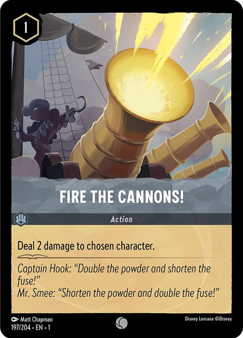 Carta Fire the Cannons!,Set The First Chapter, Número de Tarjeta 197 , Color Steel, Rarity Common