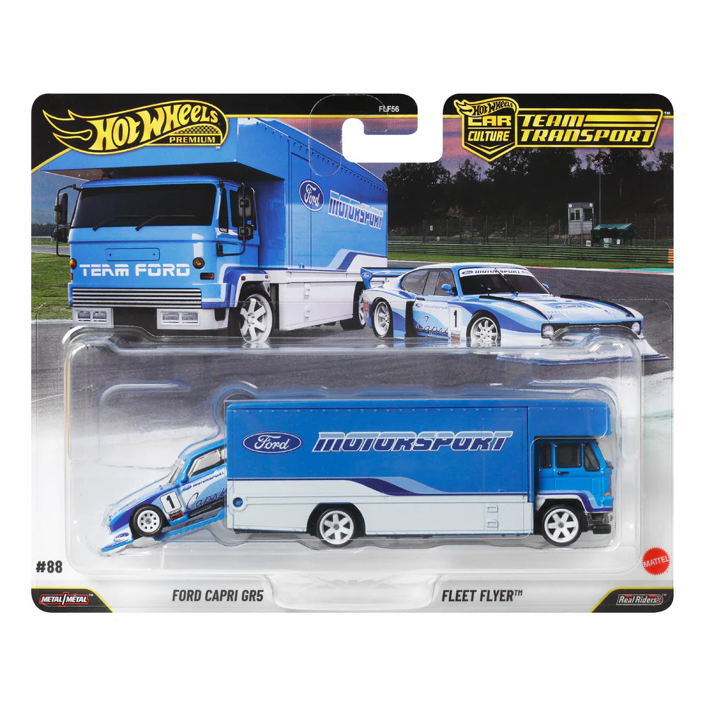 Mattel - Hot Wheels 2025 Team Transport Ford Capri GR5 & Fleet Flyer JHX89 #88