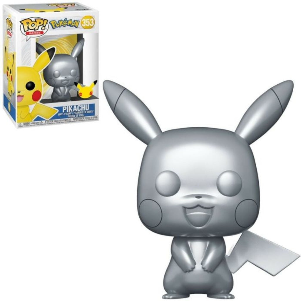 Funko Pop Games: Pokemon - Pikachu Silver Metallic #353 En Existencia