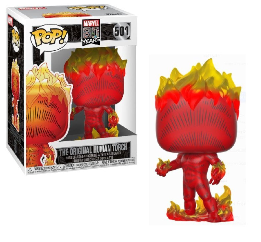 Funko Pop: Marvel 80 Years - Antorcha Humana Primera Aparición #501 En Existencia